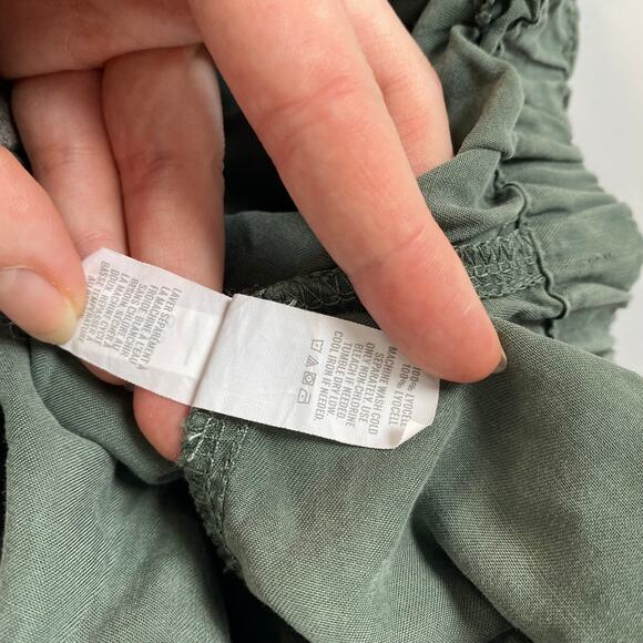 Aerie Lyocell Paperbag Shorts High Waisted Camp Shorts Moss Green Size Small‎ - Picture 6 of 7